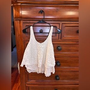 American Eagle Ivory Lace Swing Tank Top XS – Floral Crochet